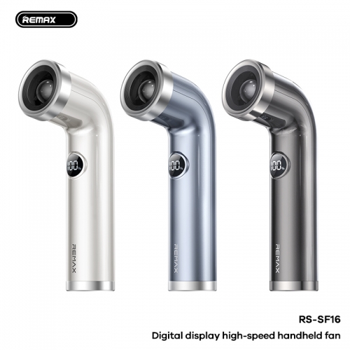 Quạt cầm tay tốc độ cao Remax RS-SF16 Màn hình kỹ thuật số Kiểu dáng đơn giản và phong cách Thiết kế im lặng và giảm tiếng ồn